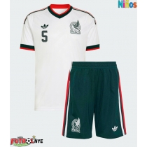 Camiseta México Johan Vasquez #5 Visitante Equipación para niños Mundial 2026 manga corta (+ pantalones cortos)